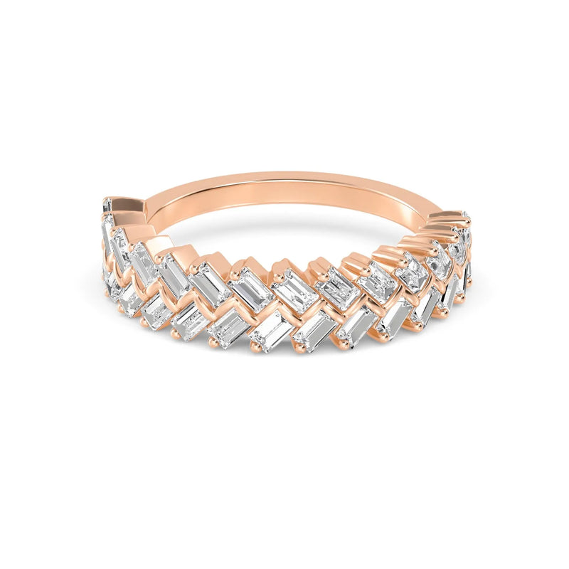 14K 1ct Natural Diamond Baguette Cut Wedding Band