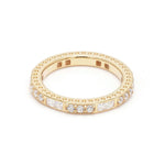 18K Solid Gold 1.51Ct Mixed Cut Alternating Round-Baguette Natural Diamond Eternity Band - Alternate Angle | Riyanika Jewels