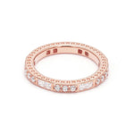 18K Solid Gold 1.51Ct Mixed Cut Alternating Round-Baguette Lab Grown Diamond Eternity Band - Detail