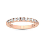 18K Solid Gold 0.32Ct Natural Diamond Half Eternity Band | 18K Gold Round Cut Stackable - Side View