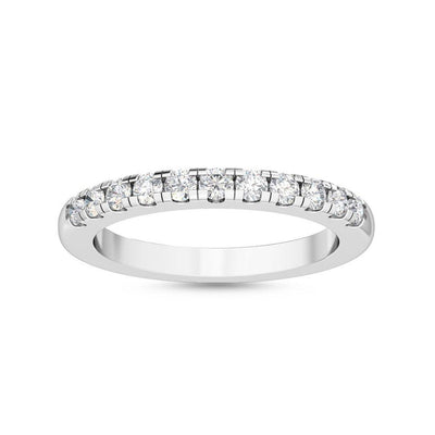 18K Solid Gold 0.32Ct Natural Diamond Half Eternity Band