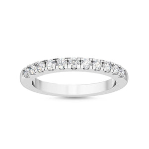 14K 0.32ct Natural Diamond Round Cut Half Eternity Band