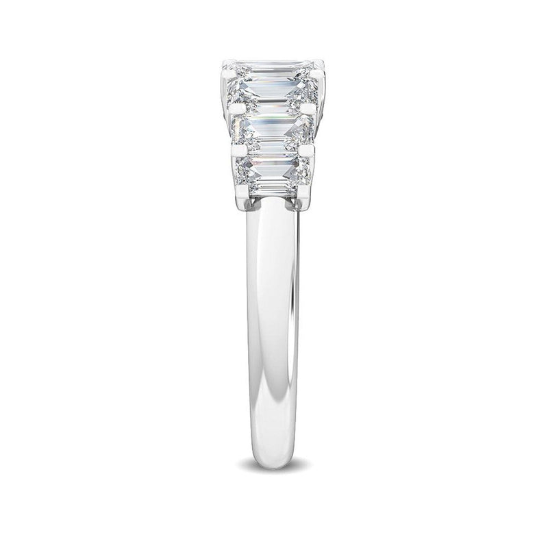 14K 1.7ct Lab Grown Diamond Emerald Cut Wedding Band