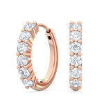 14K 0.48ct Natural Diamond Round Cut Hoop Earrings