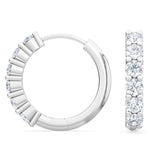 14K 0.48ct Natural Diamond Round Cut Hoop Earrings