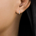 0.48 CT Round Cut Lab Grown Diamond Hoop Earrings in 18K Solid Gold - Detail | Riyanika Jewels