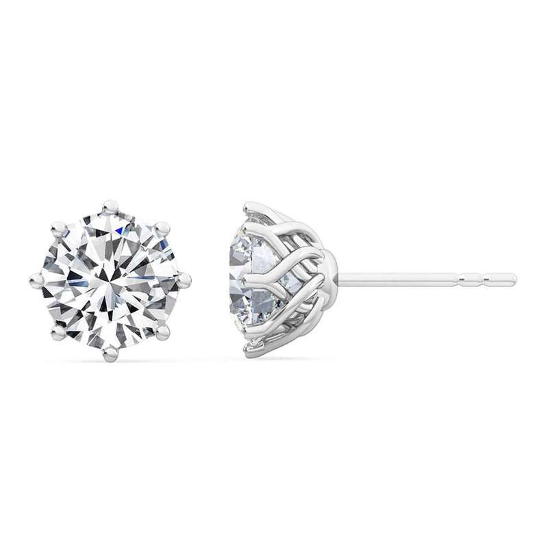 14K 2ct Lab Grown Diamond Round Brilliant Cut Stud Earrings