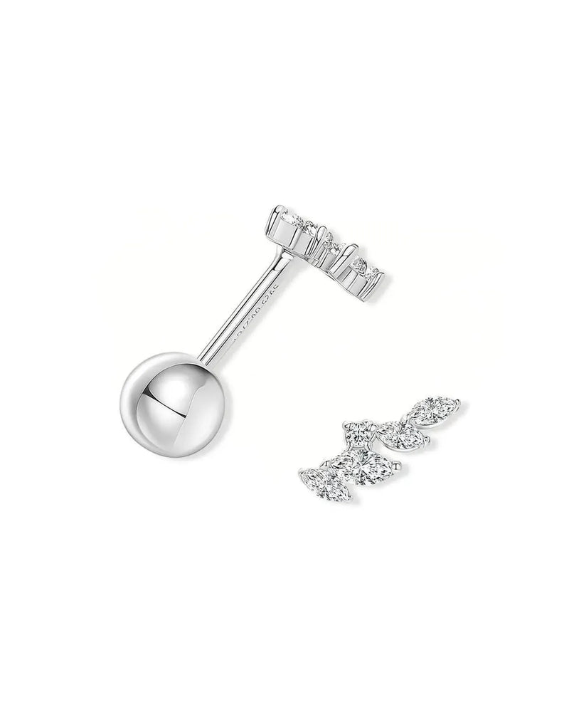 14K Solid Gold Small Natural Diamond Stud Earrings