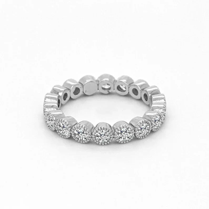 14K 0.61ct Lab Grown Diamond Round Cut Eternity Band