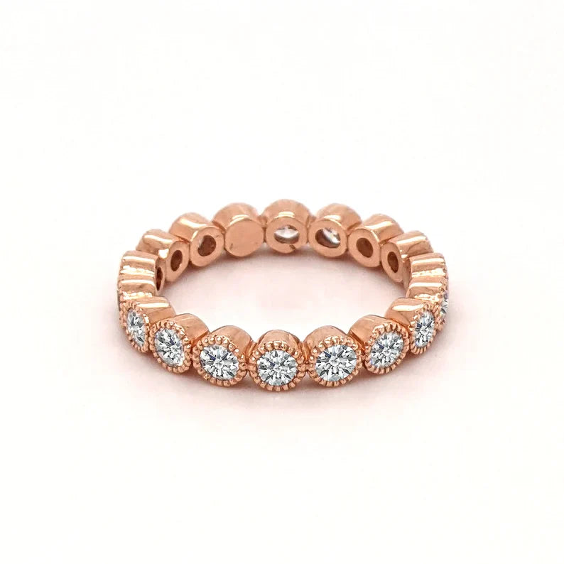 14K 0.61ct Lab Grown Diamond Round Cut Eternity Band