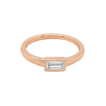 14K 0.22ct Lab Grown Diamond Baguette Cut Stacking Ring