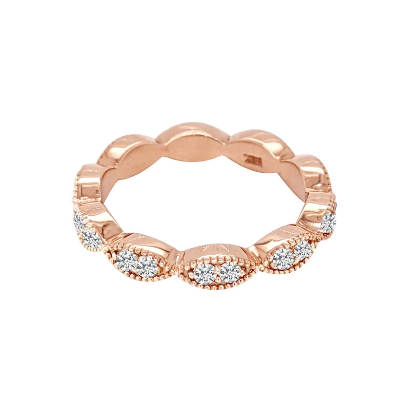 14K 0.38ct Natural Diamond Round Cut Eternity Band