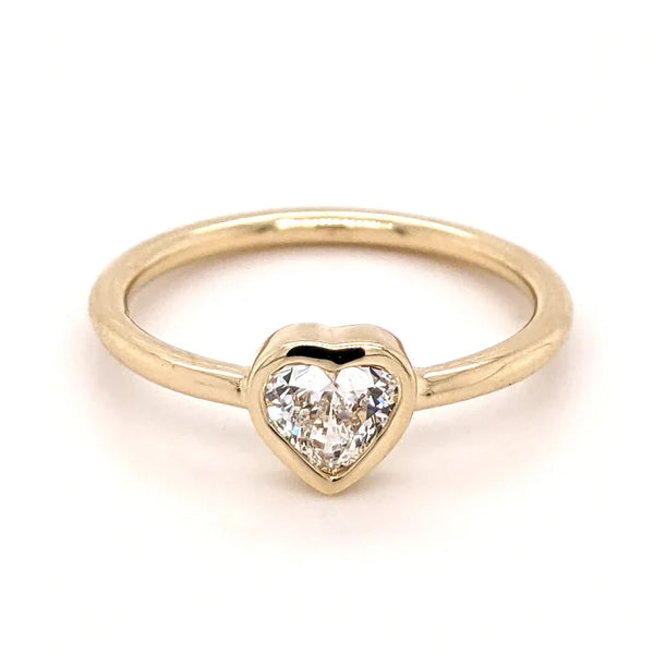 14K 0.32ct Lab Grown Diamond Heart Cut Stacking Ring