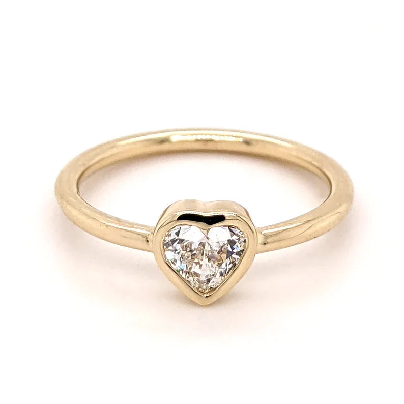 14K 0.32ct Natural Diamond Solitaire Stacking Ring