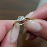 14K Natural Diamond Marquise Cut Solitaire Ring