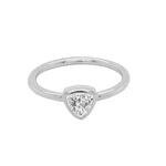14K 0.32ct Natural Diamond Trillion Cut Solitaire Stacking Ring
