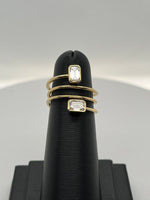 14K 1ct Natural Diamond Emerald Cut Twisted Engagement Ring