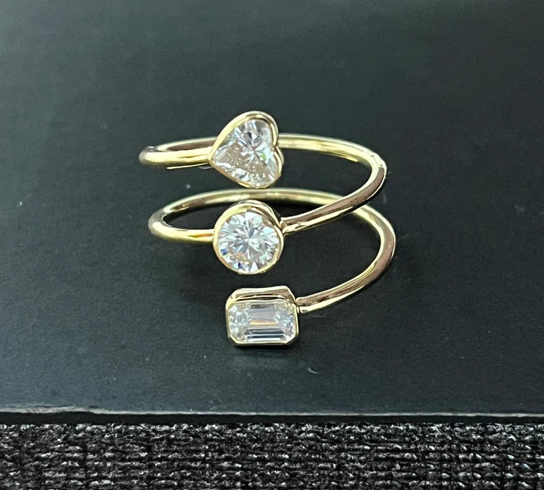 14K Natural Diamond Round Cut Ring