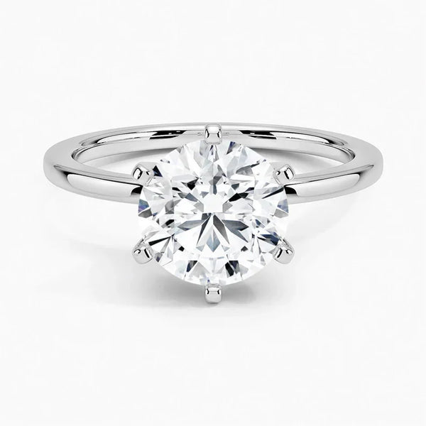 14K 1.5ct Lab Grown Diamond Round Cut Solitaire Engagement Ring