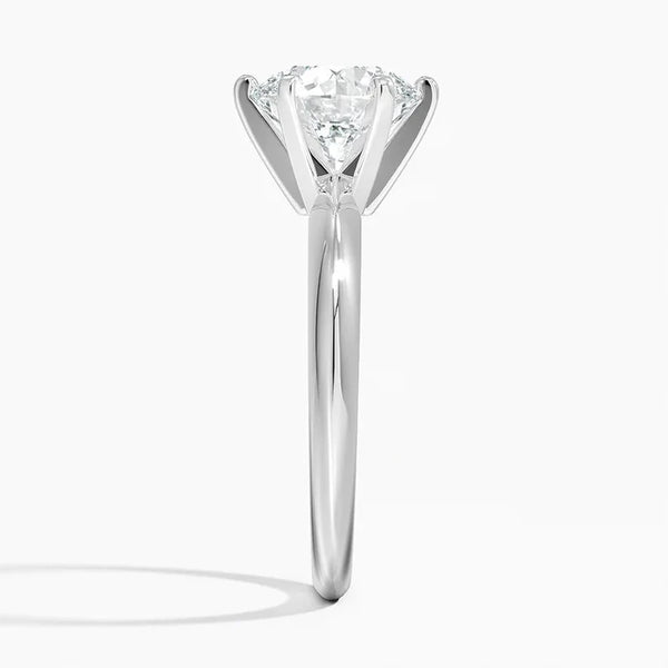 18K Solid Gold 1.50 CT Round Cut Natural Diamond Solitaire Engagement Ring - Side View | Riyanika Jewels