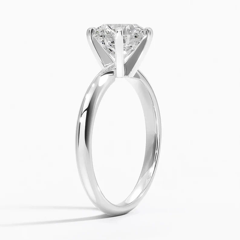 18K Solid Gold 1.50 CT Round Cut Natural Diamond Solitaire Engagement Ring - Detail