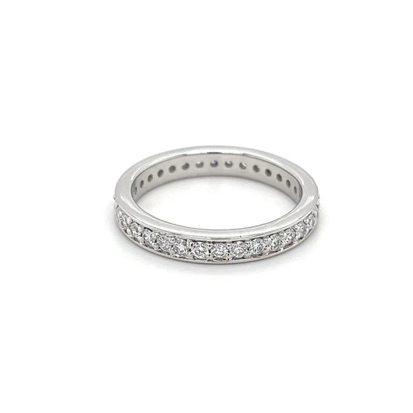 14K 0.75ct Lab Grown Diamond Round Cut Eternity Wedding Band