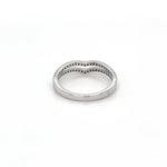 18K Solid Gold 0.27 CT V-Shaped Chevron Natural Diamond Stacking Ring - Side View | Riyanika Jewels