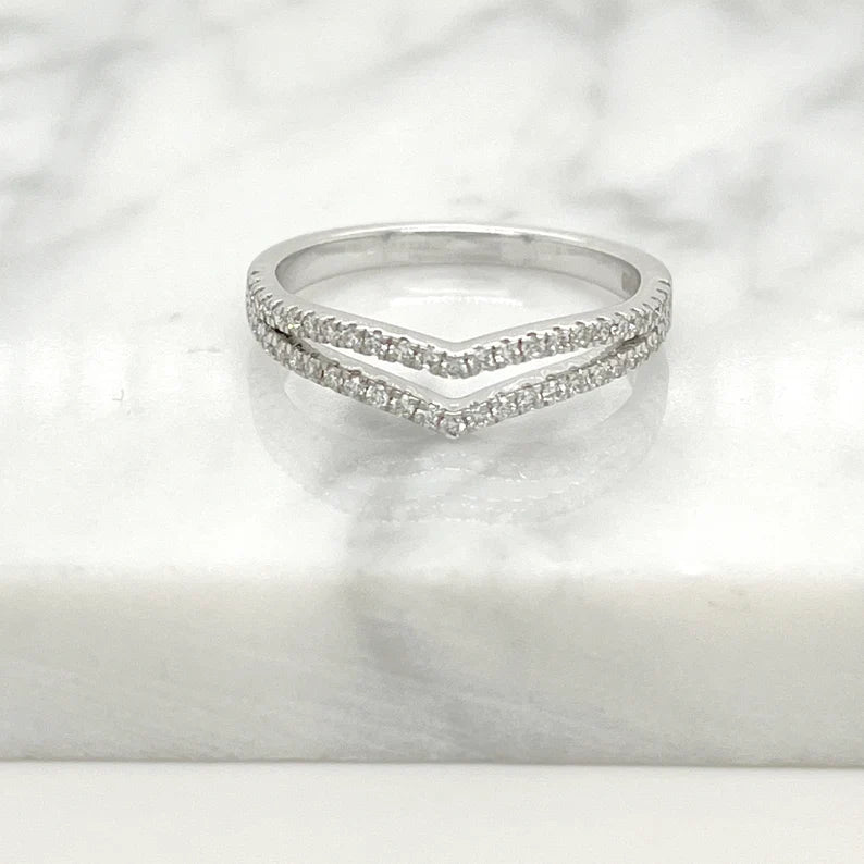 14K 0.27ct Natural Diamond Stacking Ring