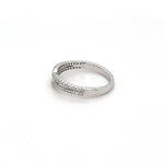 18K Solid Gold 0.27 CT V-Shaped Chevron Natural Diamond Stacking Ring - Detail | Riyanika Jewels