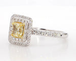 1.36ct Fancy Yellow Diamond Cushion Cut Cocktail Ring in 18K Solid Gold | Riyanika