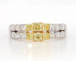 1.06ct Fancy Yellow Diamond Radiant Cut Wedding Band in 18K Solid Gold | Riyanika
