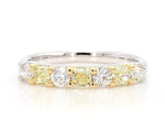 14K 0.93ct Lab Grown Yellow Diamond Radiant Cut Wedding Band