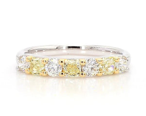 14K 0.93ct Lab Grown Yellow Diamond Radiant Cut Wedding Band