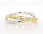 14K 0.47ct Lab Grown Yellow Diamond Round Cut Wedding Band