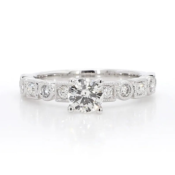 18K Solid Gold Round Lab Grown Diamond 0.83 Carat Cocktail Ring | Riyanika Jewels