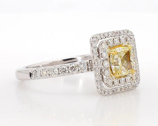 1.36ct Fancy Yellow Diamond Cushion Cut Cocktail Ring in 18K Solid Gold | Riyanika