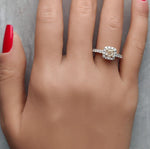 14K 1.11ct Lab Grown Yellow Diamond Cushion Cut Cocktail Ring