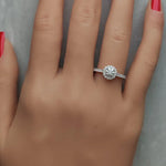 18K Solid Gold Round Lab Grown Diamond 0.90 Carat Engagement Ring - Alternate Angle