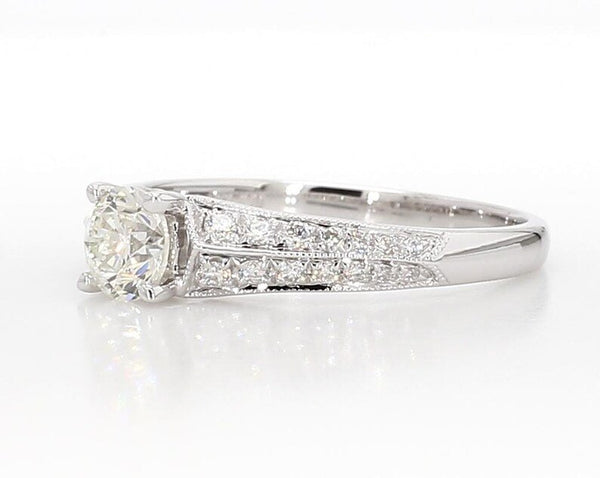 18K Solid Gold Round Lab Grown Diamond 0.71 Carat Engagement Ring - Side View | Riyanika Jewels