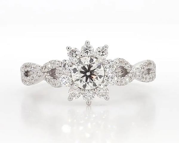18K Solid Gold Round Lab Grown Diamond 1.03 Carat Engagement Ring | Riyanika Jewels