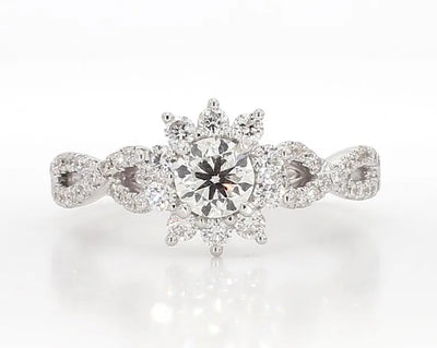 14K 1.03ct Lab Grown Diamond Round Cut Engagement Ring