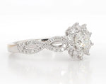 18K Solid Gold Round Lab Grown Diamond 1.03 Carat Engagement Ring - Close Up | Riyanika Jewels