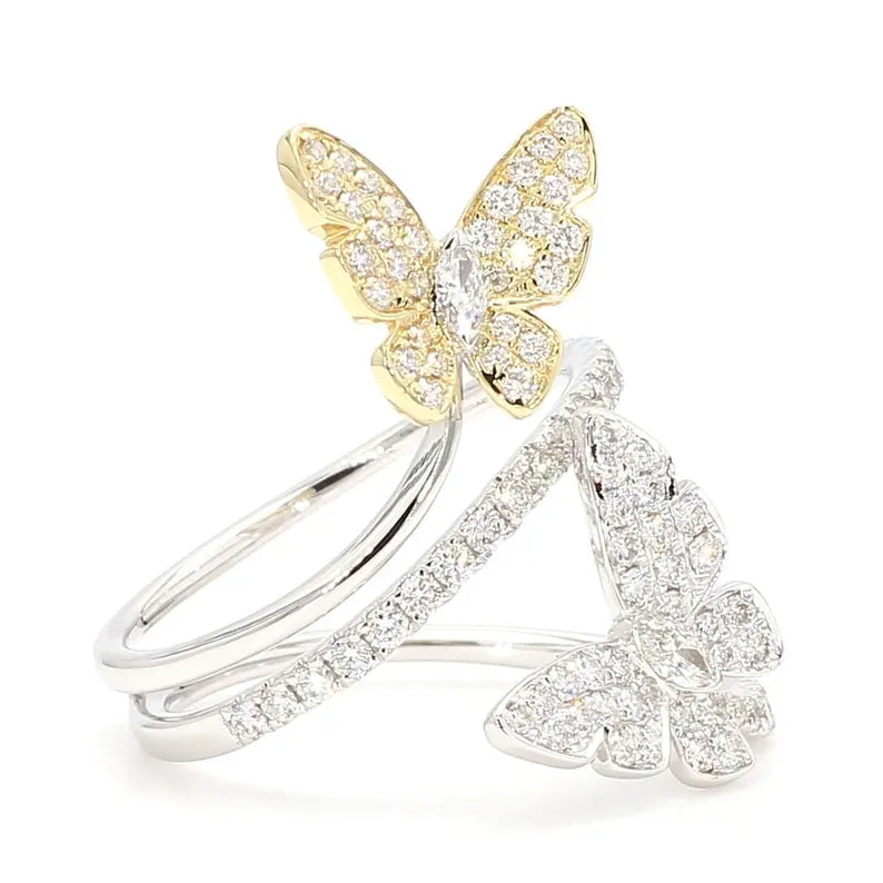 18K Solid Gold Marquise Lab Grown Diamond 0.88 Carat Cocktail Ring - Close Up | Riyanika Jewels