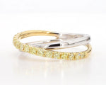 14K 0.47ct Lab Grown Yellow Diamond Round Cut Wedding Band