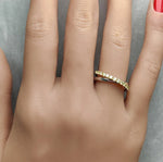 18K Solid Gold Round Lab Grown Yellow Diamond 0.47 Carat Wedding Band - Alternate Angle