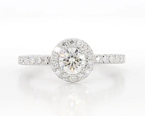 14K 0.9ct Lab Grown Diamond Round Cut Engagement Ring