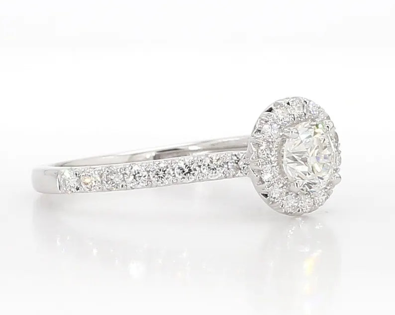 14K 0.9ct Lab Grown Diamond Round Cut Engagement Ring