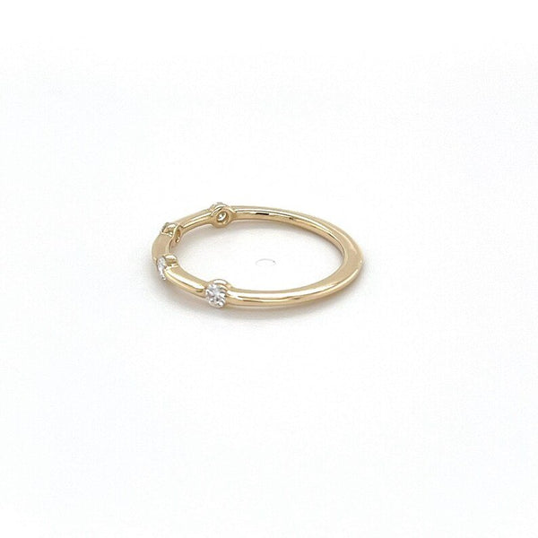 18K Solid Gold 0.20 CT Stackable Lab Grown Diamond Ring - Side View | Riyanika Jewels