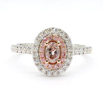 18K Solid Gold Oval Lab Grown Pink Diamond 0.71 Carat Cocktail Ring - Side View | Riyanika Jewels