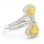 1.39ct Fancy Yellow Diamond Pear Cut Cocktail Ring in 18K Solid Gold | Riyanika